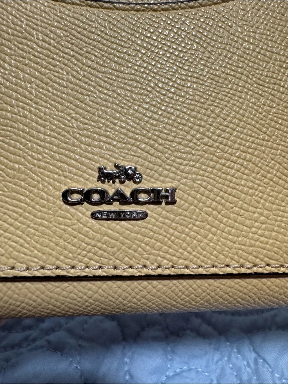 Coach Yellow Saffiano Leather Zip Wallet Yellow